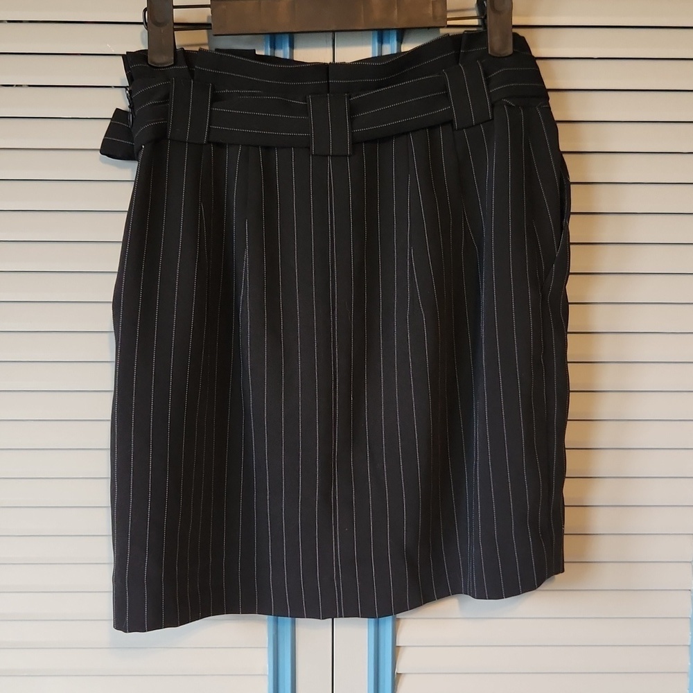 Express Black & White Pin Stripe Skirt - Picture 6 of 11